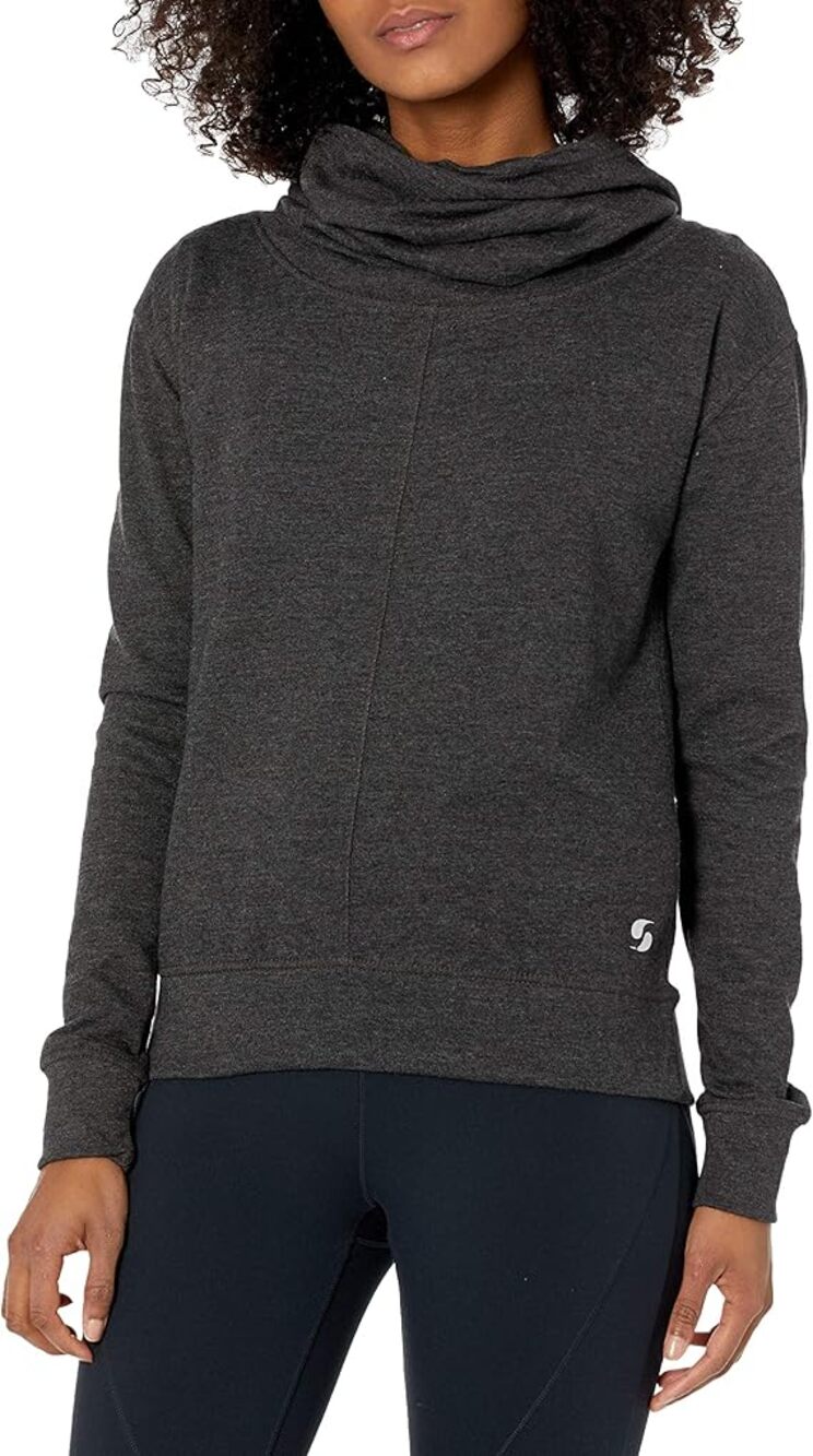 Soffe Women's Gray French Terry Cowl Neck Sweatshirt Size XS New